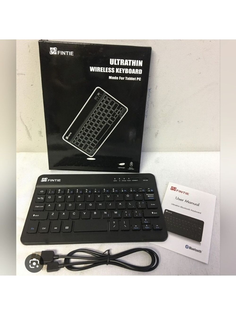 NIB Fintie Eb00041 Ultrathin Wireless Bluetooth Keyboard 4mm 7-inch Black